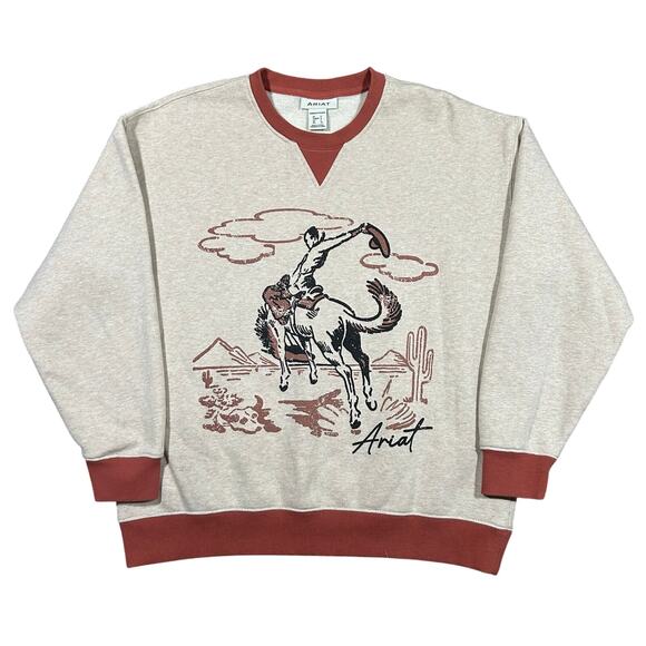 Ariat Tops - Ariat Women’s Roughstock Cowboy Western Oversized Crewneck Sweatshirt Small